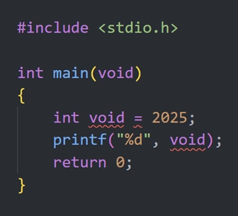 C 变量名使用关键字