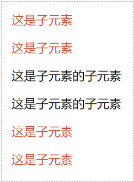 CSS 子代选择器的效果
