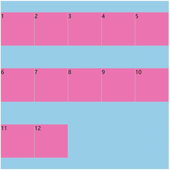 多行时使用align-content:space-around;