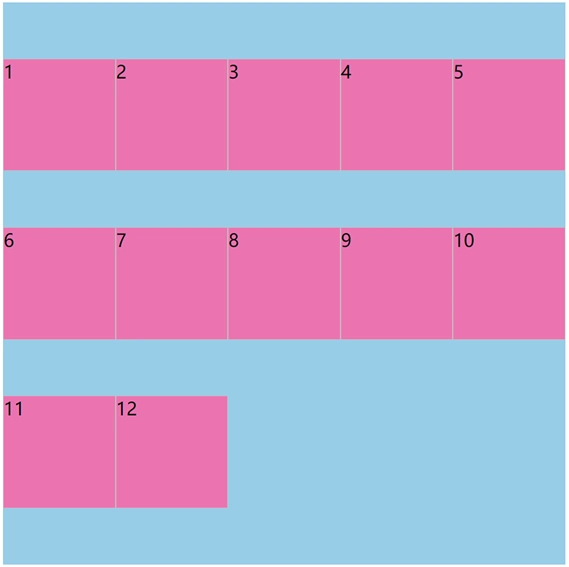 多行时使用align-content:space-evenly;
