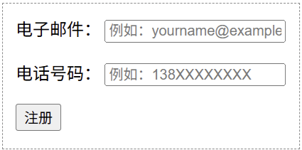 placeholder 用于其他类型的 input 元素