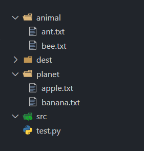 Python shutil 项目结构 3