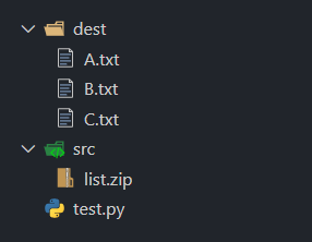 Python zipfile 解压文件